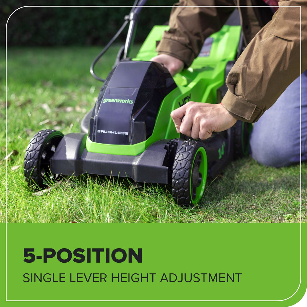 40V 14" Cordless Battery BL Push Lawn Mower: 4.0 Ah Battery and Charger, LM1414