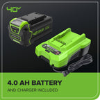40V 17" Cordless Battery Brushless Push Lawn Mower: 4.0 Ah Battery and Charger, LM1724