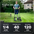 40V 17" Cordless Battery Brushless Push Lawn Mower: 4.0 Ah Battery and Charger, LM1724