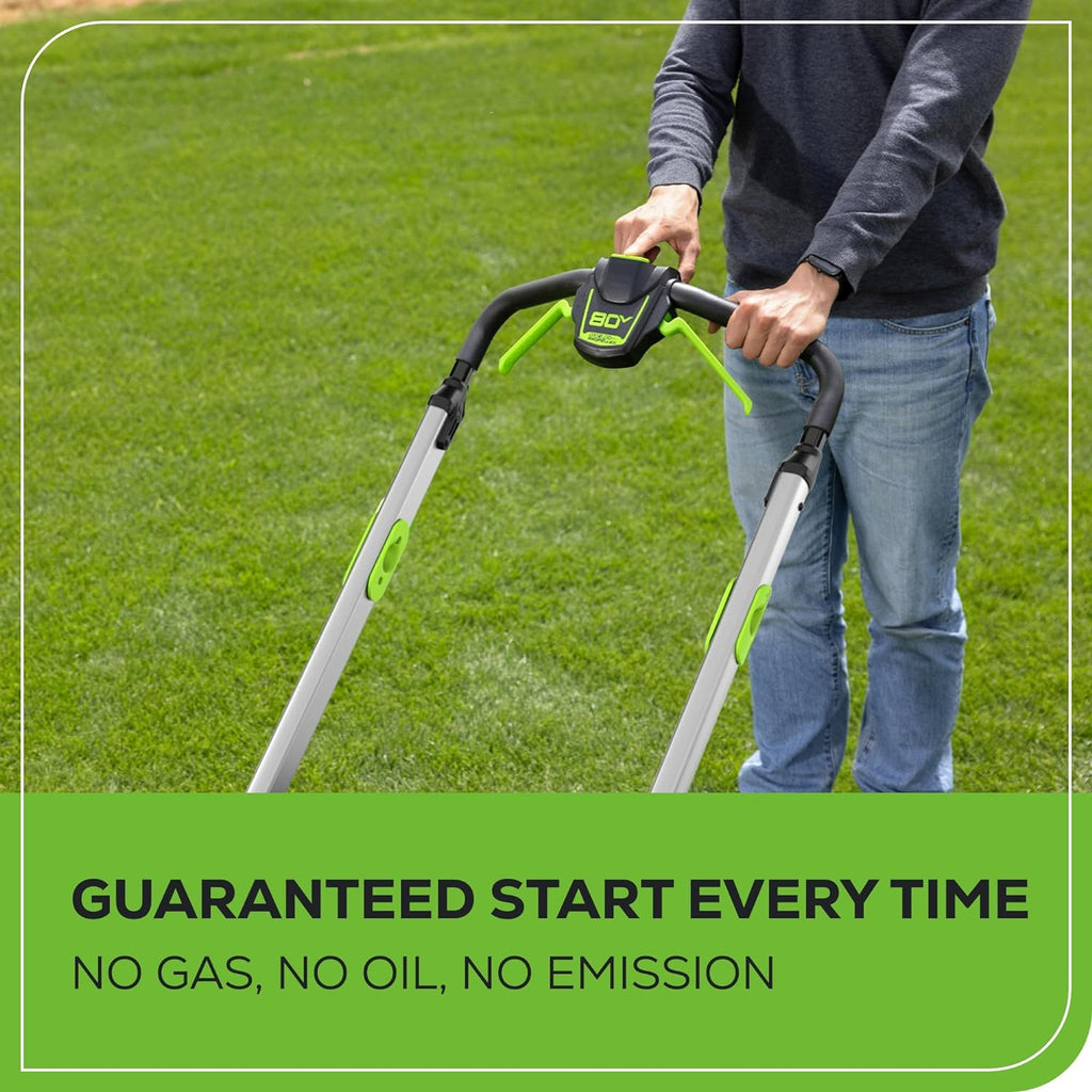 80V 21" Cordless Battery 4-in-1 Push Lawn Mower: 5.0 Ah Battery and 4A Charger, LM2108