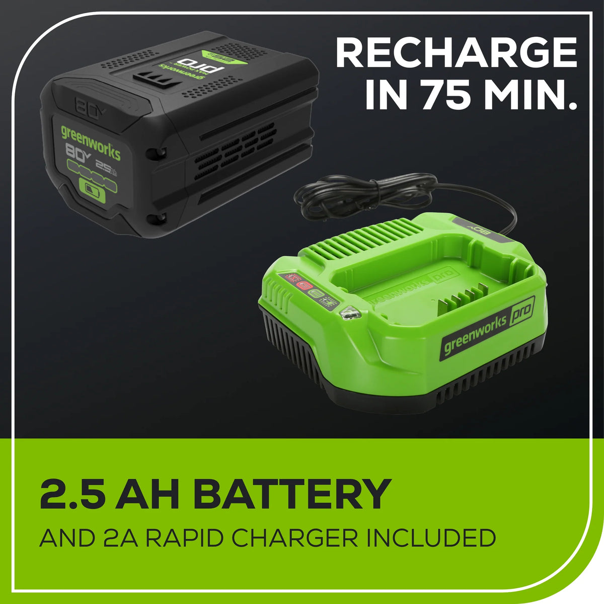 OPEN BOX 80V 800 CFM Brushless Leaf Blower w/ 2.5Ah Battery & Charger