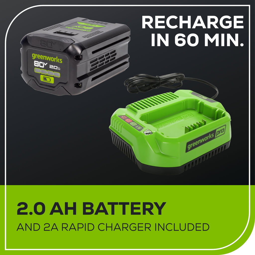 OPEN BOX 80V 17" Brushless String Trimmer: 2.0 Ah Battery and Charger