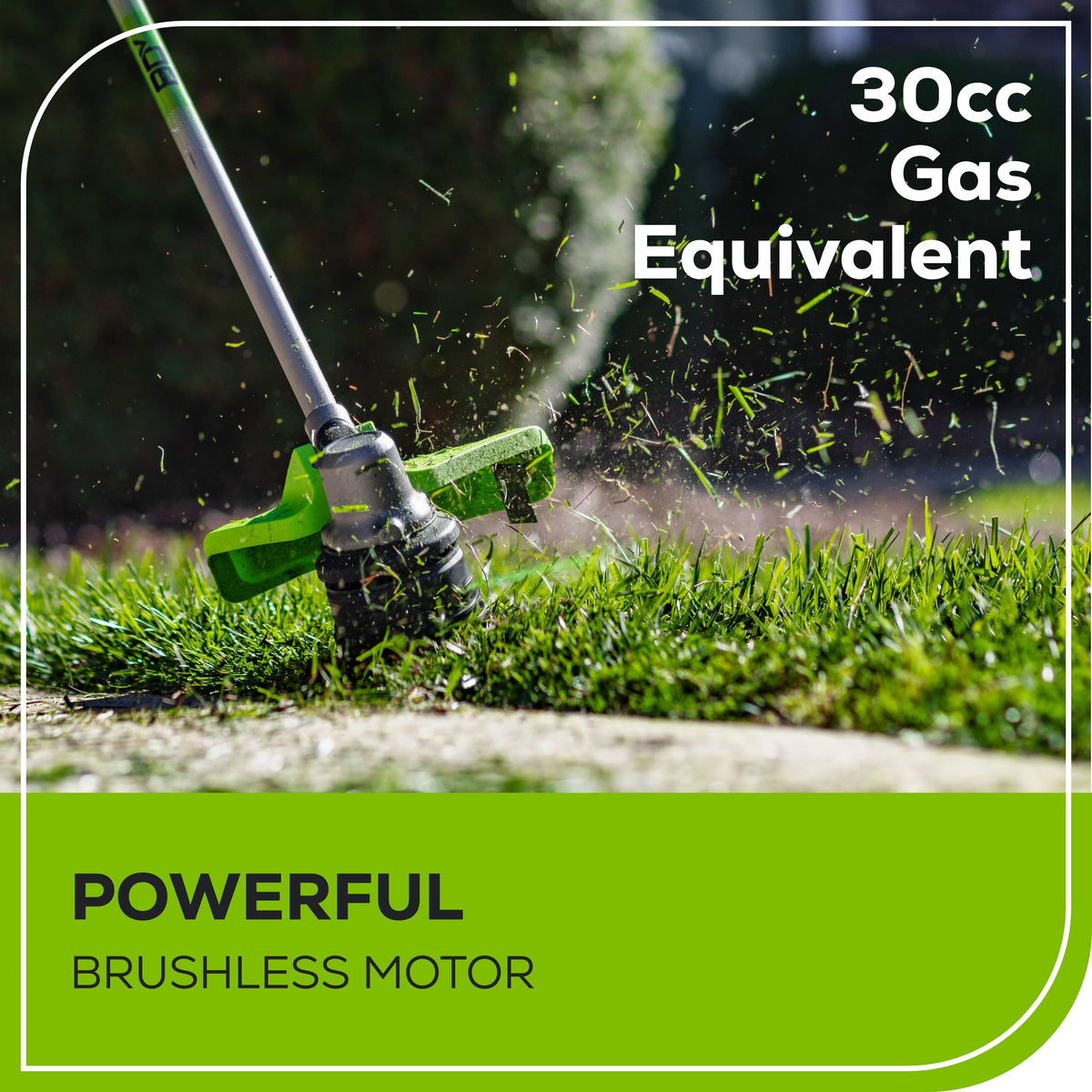 OPEN BOX 80V 17" Brushless String Trimmer: 2.0 Ah Battery and Charger
