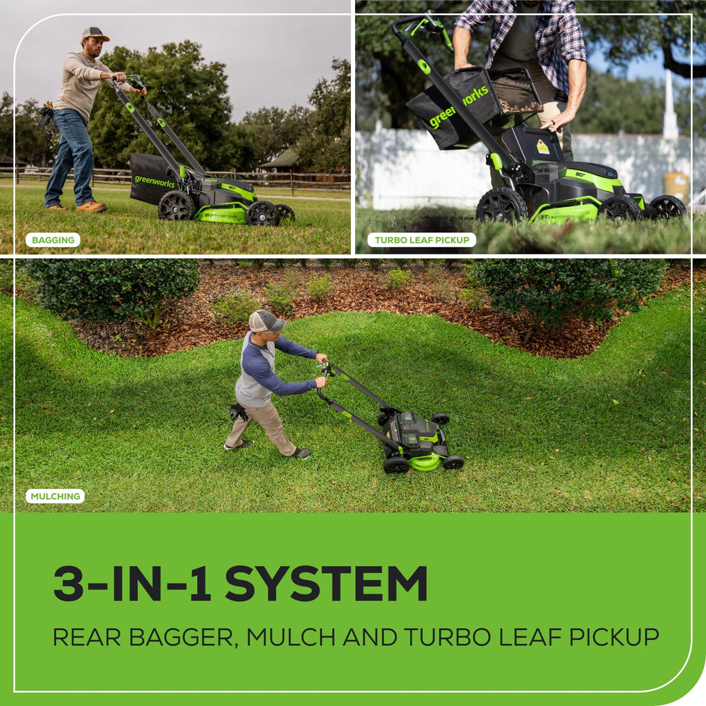 OPEN BOX 80V 25" Cordless Battery Dual Blade Self-Propelled Mower: (2) 2.5 Ah Batteries and Dual-Port Charger, LM2508S