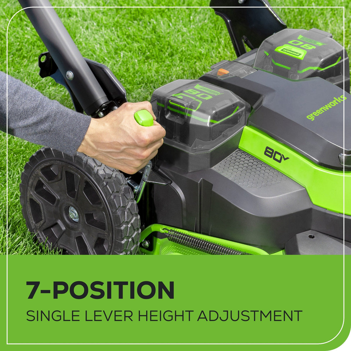 OPEN BOX 80V 25" Cordless Battery Dual Blade Self-Propelled Mower: (2) 2.5 Ah Batteries and Dual-Port Charger, LM2508S