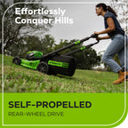 OPEN BOX 80V 21" Cordless Battery 4-in-1 Self-Propelled Lawn Mower: 4.0 Ah: 2.0 Ah Battery and Rapid Charger, LM2118S