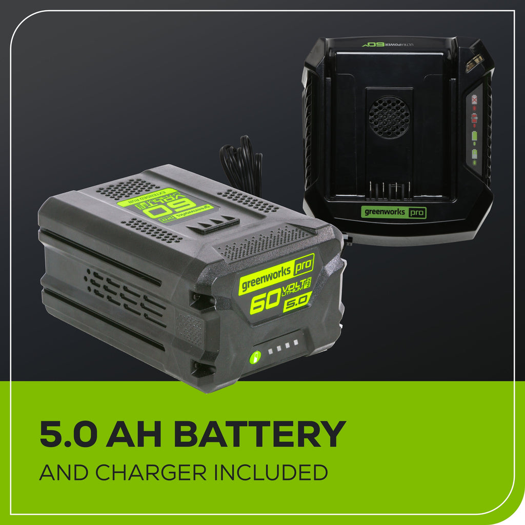 OPEN BOX 60V 21" Cordless Battery Push Lawn Mower: 5.0 Ah Battery and Charger, LM2116