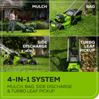 OPEN BOX 60V 21" Cordless Battery Self-Propelled Lawn Mower: (2) 4.0 Ah Batteries and Dual-Port Charger, LM2116S