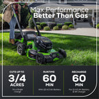OPEN BOX 80V 22" Cordless Battery Dual Blade Self-Propelled Lawn Mower: (2) 4.0 Ah Batteries and Rapid Charger, LM2208S