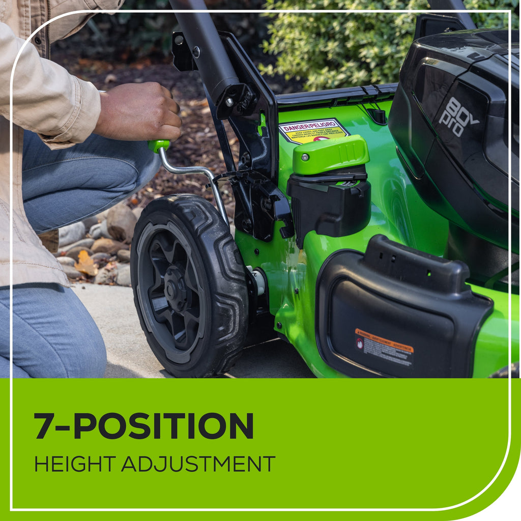 OPEN BOX 80V 22" Cordless Battery Dual Blade Self-Propelled Lawn Mower: (2) 4.0 Ah Batteries and Rapid Charger, LM2208S