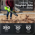 40V 13" Gen 2 String Trimmer and 350 CFM Cordless Battery Leaf Blower Combo Kit, (3).065" Spools,(1)2.0 Ah Battery and Charger