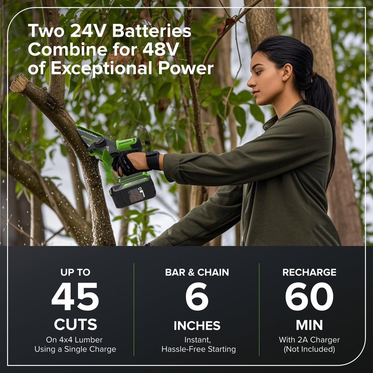 24V 6" Gen 2 Cordless Battery Brushless Pruner Saw (Tool Only)