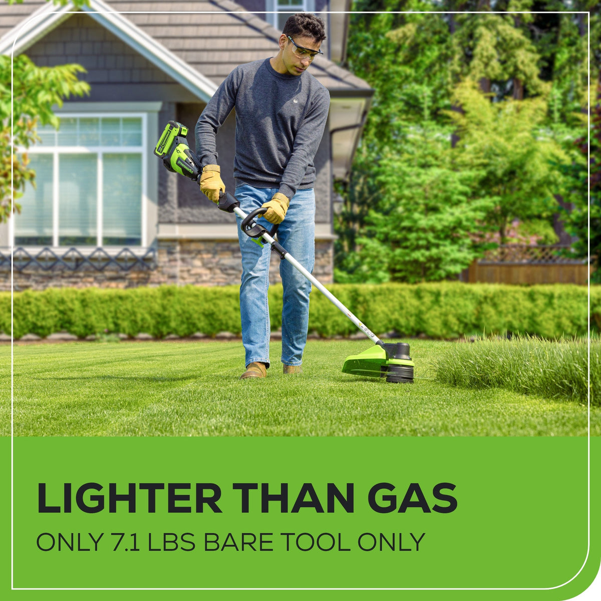 40V 17" Cordless Battery String Trimmer: 5.0 Ah Battery and 5A Charger
