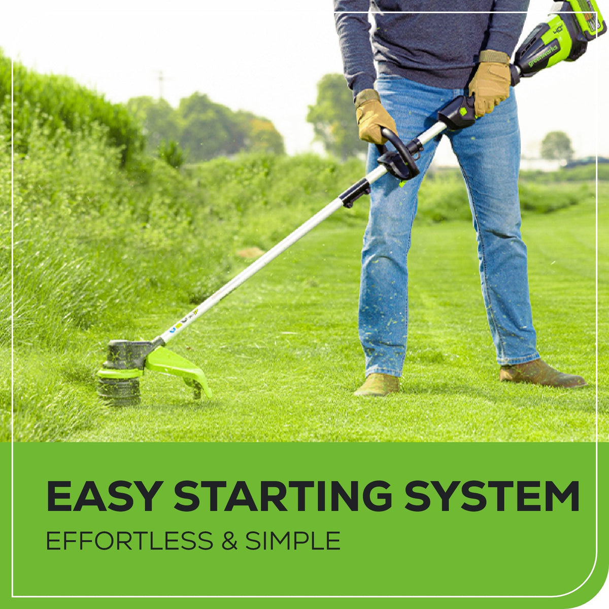 40V 17" Cordless Battery String Trimmer: 5.0 Ah Battery and 5A Charger