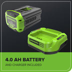 60V 17" Cordless Battery Push Lawn Mower 3PC Combo Kit: 4.0 Ah Battery and Charger