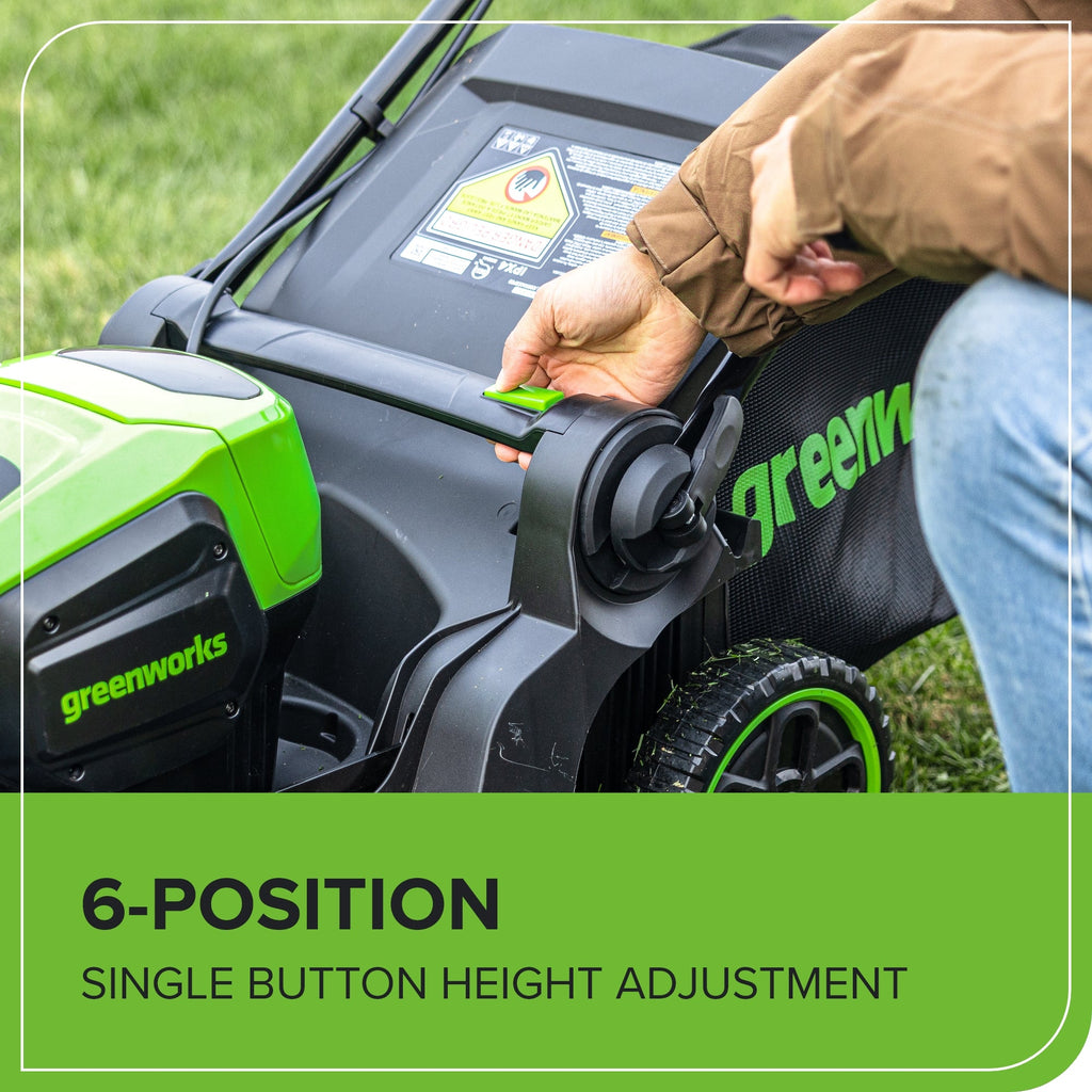 60V 17" Cordless Battery Push Lawn Mower 3PC Combo Kit: 4.0 Ah Battery and Charger