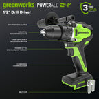 24V Cordless Battery 1/2" 800 in/lbs Drill Driver: 4.0 Ah USB-C Battery and 65W USB-C Fast Charger
