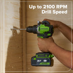 24V Cordless Battery 1/2" 800 in/lbs Drill Driver: 4.0 Ah USB-C Battery and 65W USB-C Fast Charger