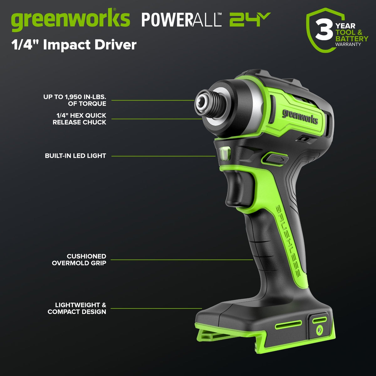 24V Cordless 400 in-lbs Drill/Driver Power Tool 4PC Combo Kit: (1) 4.0 Ah and (1) 2.0 Ah USB-C Batteries and 65W USB-C Fast Charger