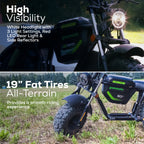 60V Gen 2 STEALTH Series Electric Mini-Bike: (2) 8.0 Ah Batteries and Dual-Port Rapid Charger