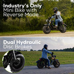 60V Gen 2 STEALTH Series Electric Mini-Bike: (2) 8.0 Ah Batteries and Dual-Port Rapid Charger