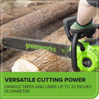 40V 18" Cordless Battery 2.0 kW Chainsaw: 5.0 Ah Battery and 5A Charger