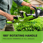 24V 24" Cordless Battery Hedge Trimmer: 2.0 Ah Battery and 2A Charger