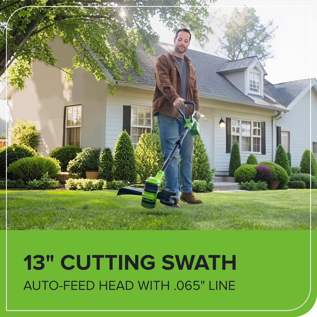40V 13" Cordless Battery String Trimmer / Edger, 20PC Blades (Tool Only)