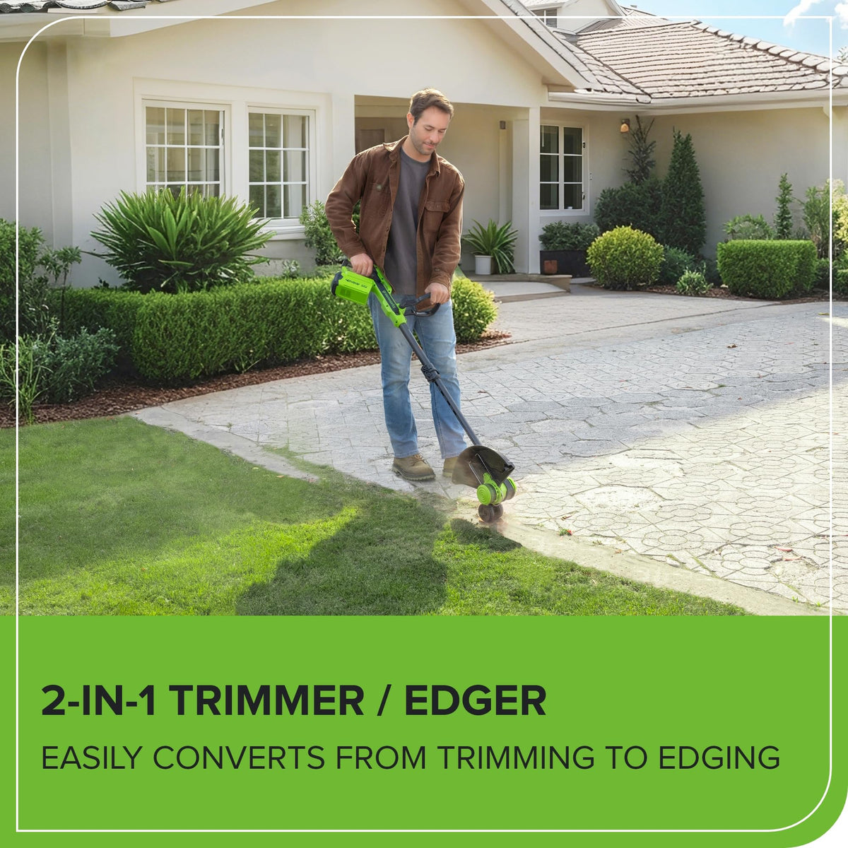40V 13" Cordless Battery String Trimmer / Edger, 20PC Blades (Tool Only)