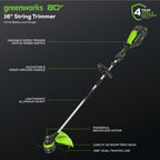 80V Cordless Brushless 16" String Trimmer and 700 CFM Blower Combo Kit: 2.5 Ah Battery and 4Amp Charger