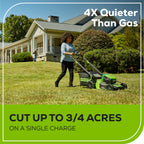 RENEWED 80V 21" Cordless Battery 4-in-1 Self-Propelled Lawn Mower: (1) 4.0 Ah, (1) 2.0 Ah Battery and Rapid Charger, LM2118S