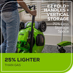 RENEWED 80V 21" Cordless Battery 4-in-1 Self-Propelled Lawn Mower: (1) 4.0 Ah, (1) 2.0 Ah Battery and Rapid Charger, LM2118S