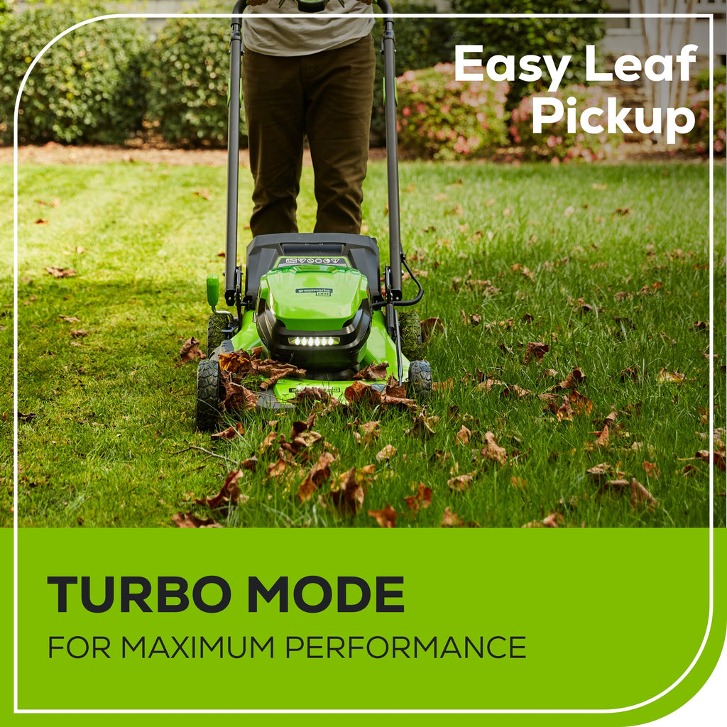 RENEWED 80V 21" Cordless Battery 4-in-1 Self-Propelled Lawn Mower: (1) 4.0 Ah, (1) 2.0 Ah Battery and Rapid Charger, LM2118S