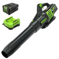 RENEWED 80V 730 CFM Cordless Battery Leaf Blower, Extra Shoulder Strap: 2.5 Ah Battery and Rapid Charger