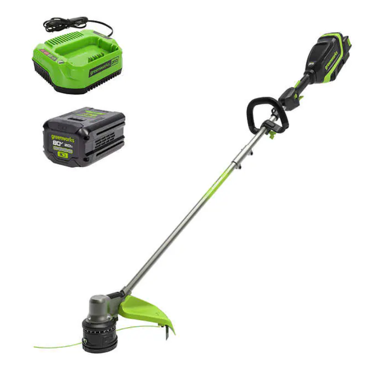 REFURBISHED 80V 17" Brushless String Trimmer: 2.0 Ah Battery and Charger