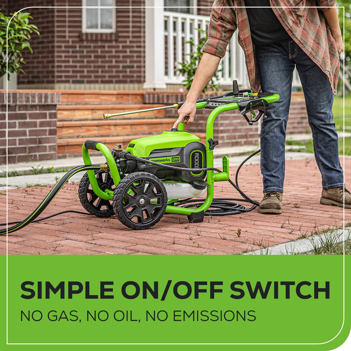 OPEN BOX 3000 PSI 2.0 GPM Cold Water Electric Pressure Washer Combo Kit, Short Gun, Mitts and 15" Surface Cleaner