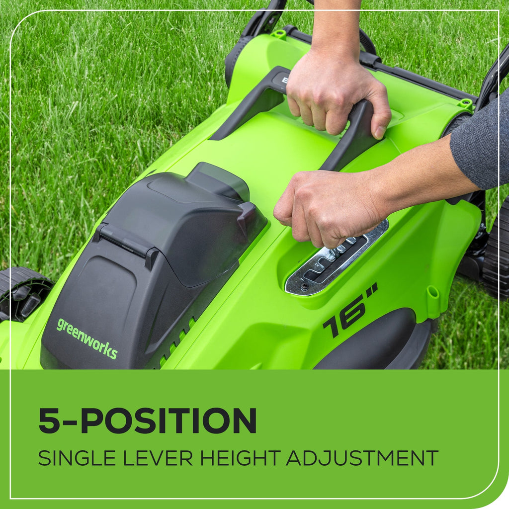 OPEN BOX 40V 16" Cordless Battery Brushless Push Lawn Mower: 4.0 Ah Battery and Charger, LM1624