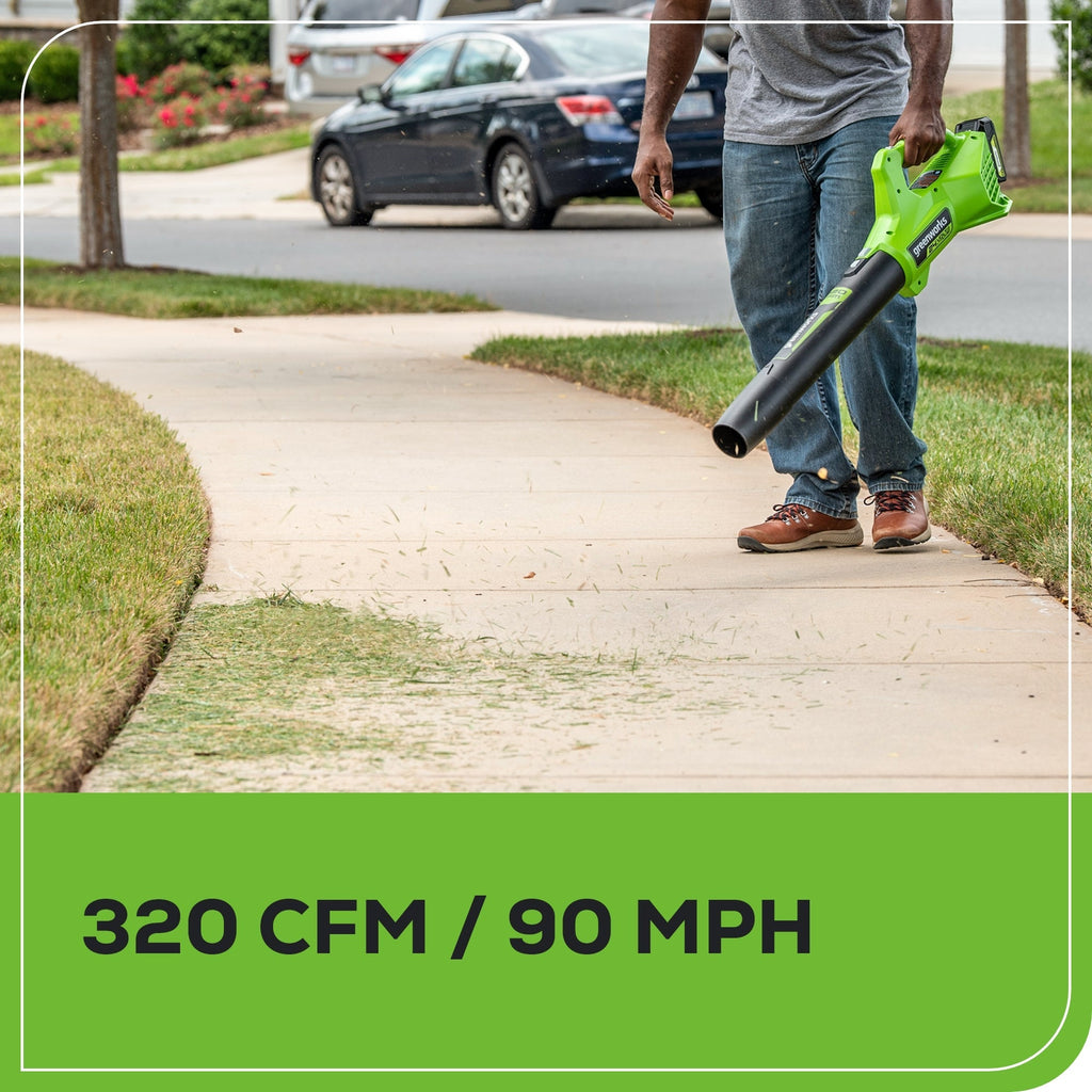 OPEN BOX 48V (24V x 2) 21" Cordless Battery Self-Propelled Mower, 12" String Trimmer and 320 CFM Blower Combo Kit: (2) 5.0Ah Batteries and Chargers