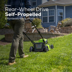 48V (24V x 2) 21" Cordless Battery Self-Propelled Mower 3PC Combo Kit: (2) 5.0Ah Batteries,(1) 2.0 Ah Battery,(1) Dual-Port Rapid Charger and (1) 2A Charger