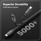 3FT 140W Fast Charging Cord, Bi-Directional USB-C