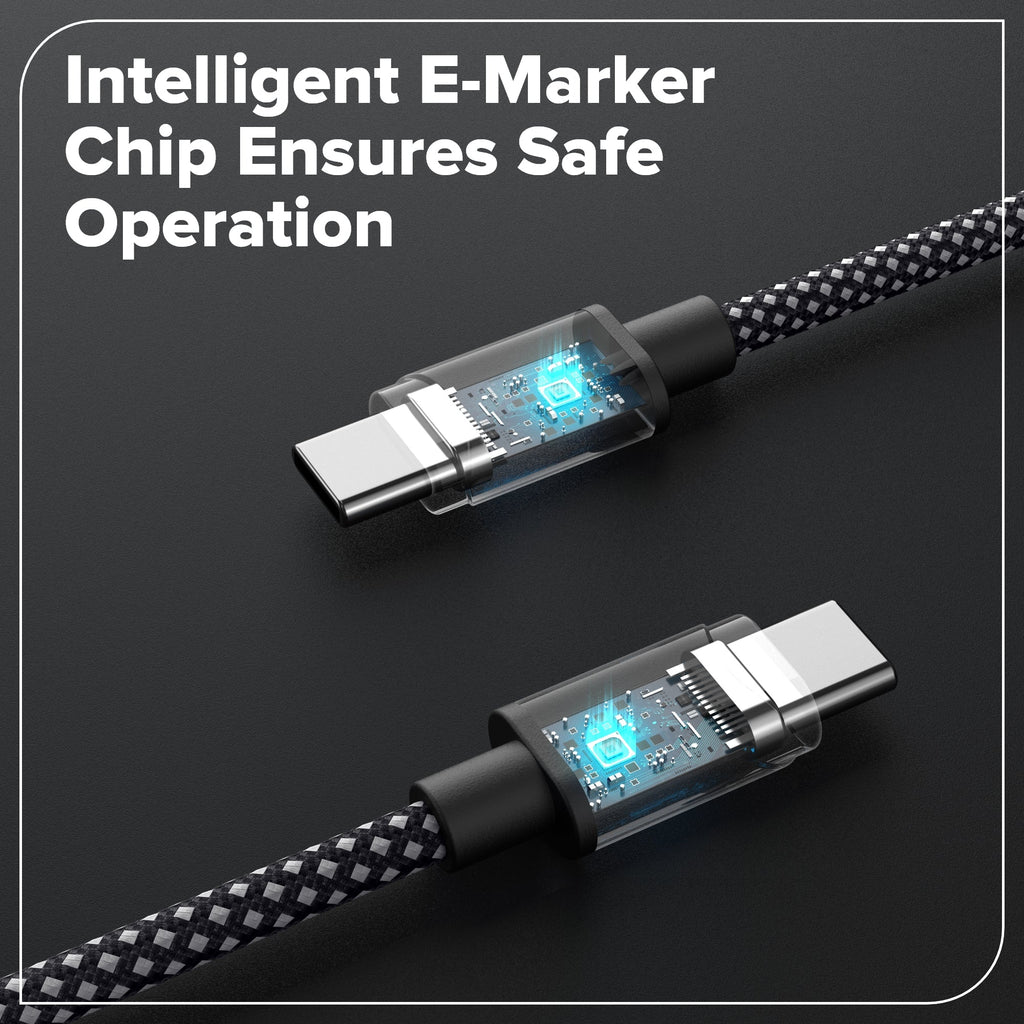3FT 140W Fast Charging Cord, Bi-Directional USB-C