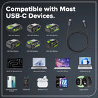 6FT 140W Fast Charging Cord, Bi-Directional USB-C