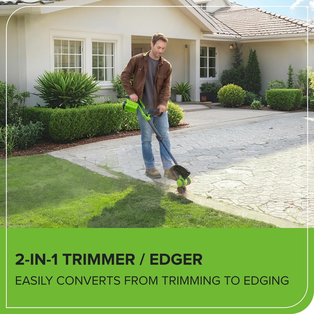 40V 13" Cordless Battery String Trimmer / Edger, 20PC Blades, (1)2.0 Ah Battery and (1)2A Charger