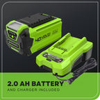 40V 13" Cordless Battery String Trimmer / Edger, 20PC Blades, (1)2.0 Ah Battery and (1)2A Charger