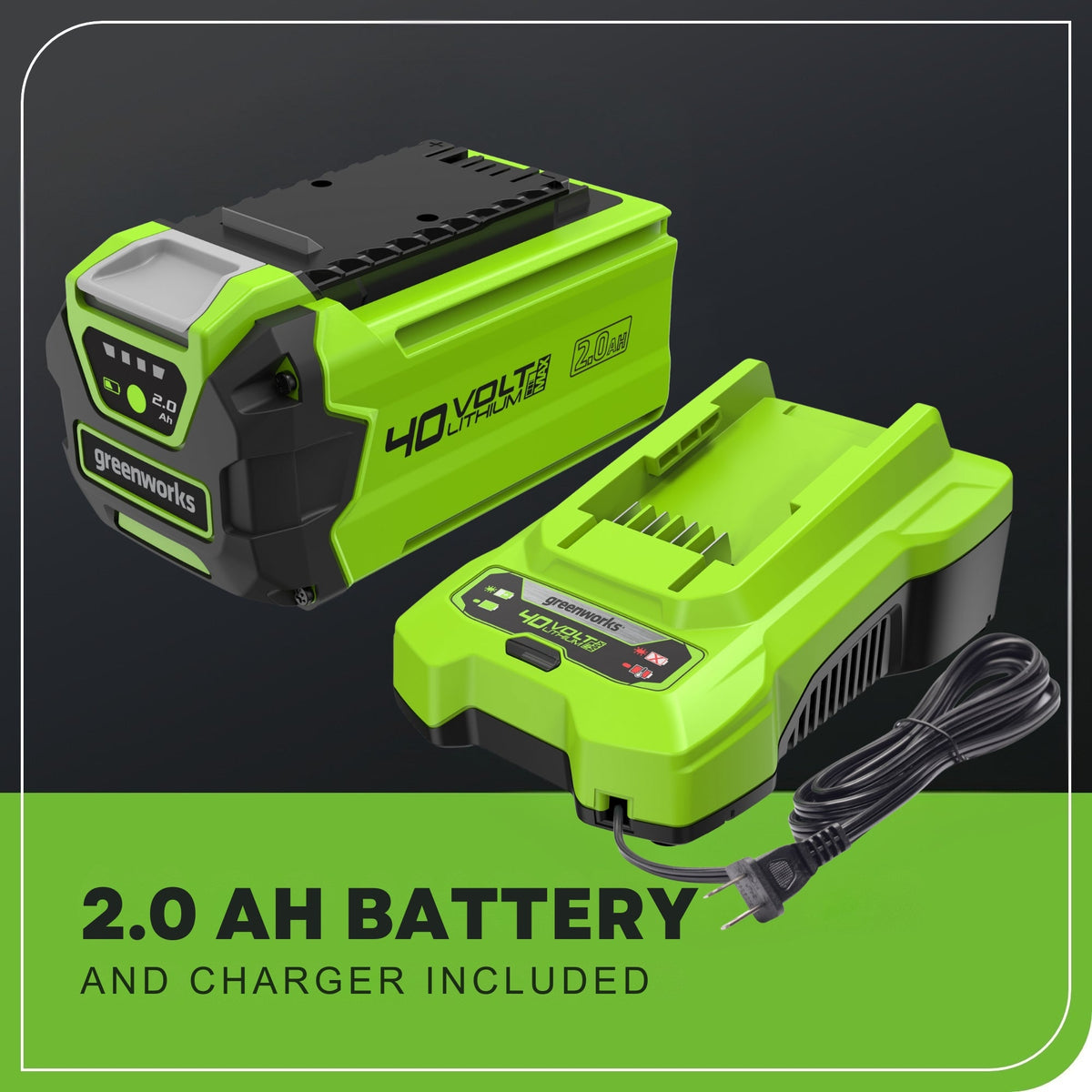 40V 13" Cordless Battery String Trimmer / Edger, 20PC Blades, (1)2.0 Ah Battery and (1)2A Charger