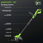 40V 13" Cordless Battery String Trimmer / Edger, 20PC Blades, (1)2.0 Ah Battery and (1)2A Charger