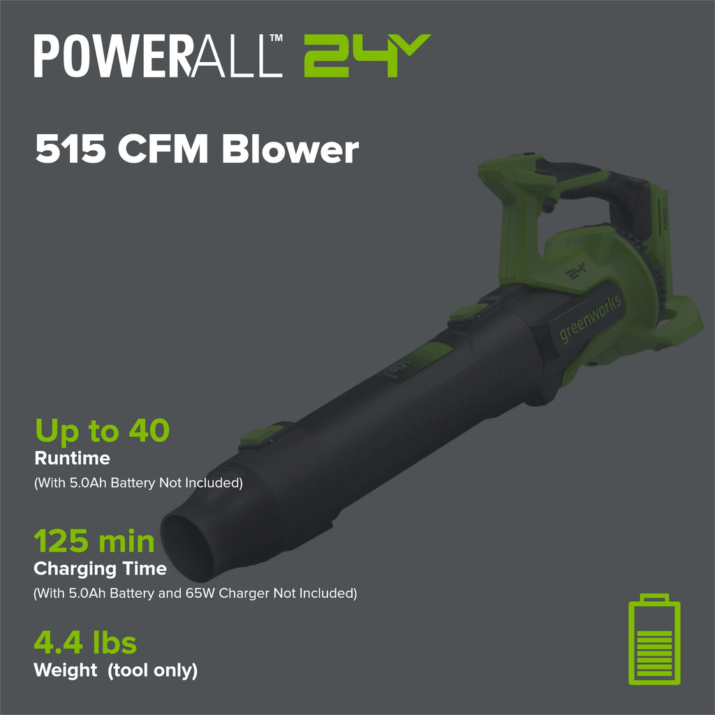 24V 515 CFM Cordless Battery Brushless Blower (Tool Only)