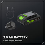 24V 20" Brushless (1.1" Cutting Capacity) Hedge Trimmer: 2.0Ah Battery and 30W Charger