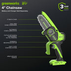 24V 4” Cordless Battery Brushless Pruner Saw (Tool Only)