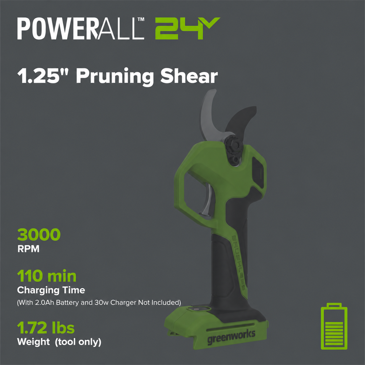 24V 1.25" Pruning Shear (Tool Only)